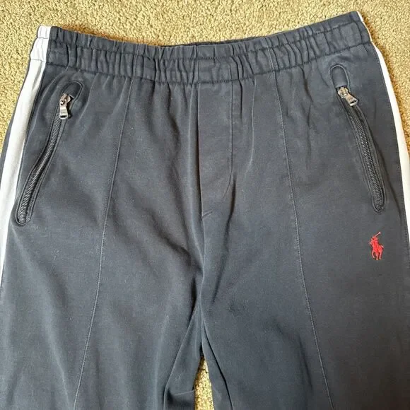 Polo Ralph Lauren Interlock Track Pant Mens Medium Black Pony Sweatpants Lounge - Picture 2 of 16